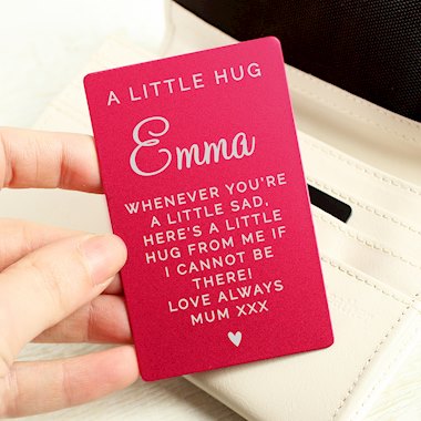Personalised Free Text Cerise Wallet Card