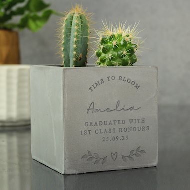 Personalised Free Text Concrete Plant Pot