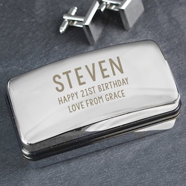 Personalised Free Text Cufflink Box