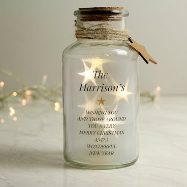 Personalised Free Text LED Glass Jar