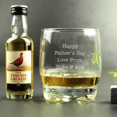 Personalised Free Text Tumbler and Grouse Miniature Set