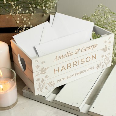 Personalised Free Text White Wooden Crate