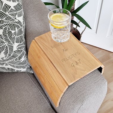 Personalised Free Text Wooden Sofa Tray