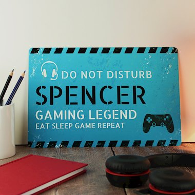 Personalised Gamer Do Not Disturb Metal Sign