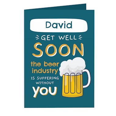 Personalised Get Well Soon Card