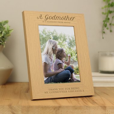 Personalised Godmother Wooden 5x7 Photo Frame