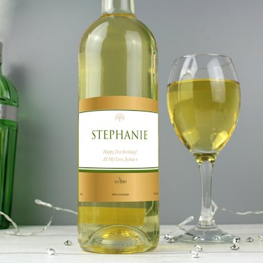 Personalised Gold Label White Wine