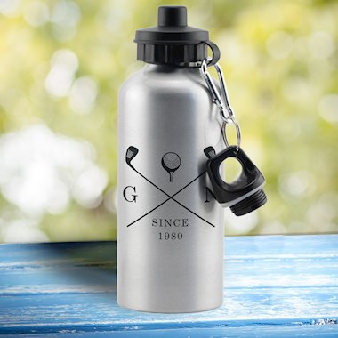 Personalised Golf Clubs Silver Drinks Bottle