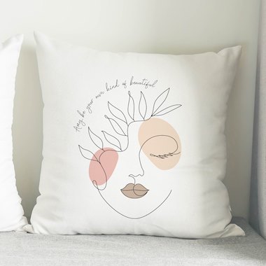 Personalised Grace Line Art Cushion