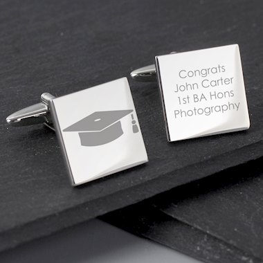 Personalised Graduation Square Cufflinks