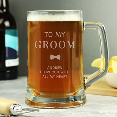 Personalised Groom Pint Stern Tankard
