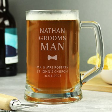 Personalised Groomsman Pint Stern Tankard