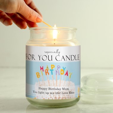 Personalised Happy Birthday Large Scented Jar Candle