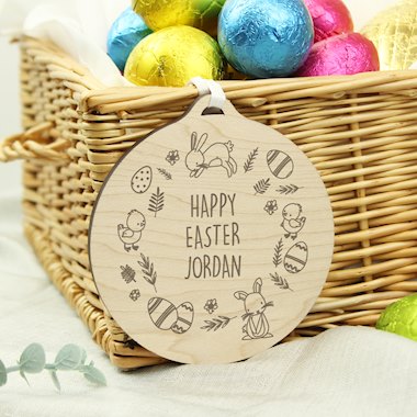 Personalised Happy Easter Wooden Decoration