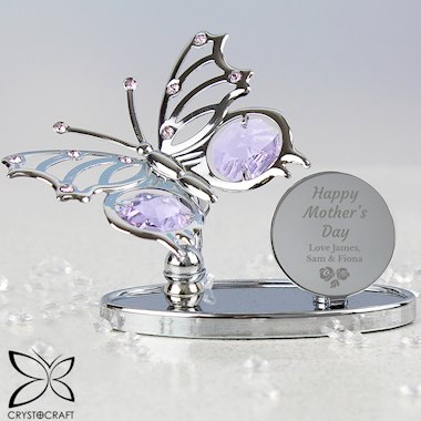 Personalised Happy Mothers Day Crystocraft Butterfly