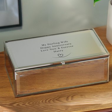 Personalised Heart Mirrored Jewellery Box