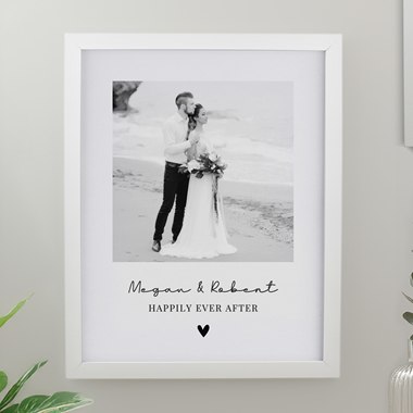 Personalised Heart Photo Upload White Poster Frame