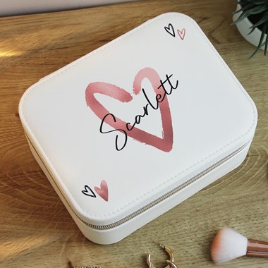 Personalised Heart Travel Jewellery Box