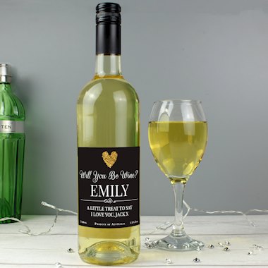 Personalised Heart White Wine