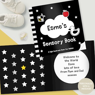 Personalised High Contrast Black and White Baby Book