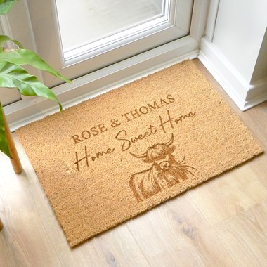 Personalised Highland Cow Doormat