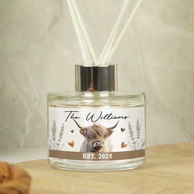 Personalised Highland Cow Reed Diffuser