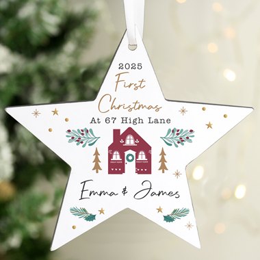 Personalised Home For Christmas Star Ornament