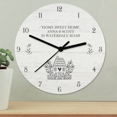 Personalised HOME Shabby Chic Wooden Clock