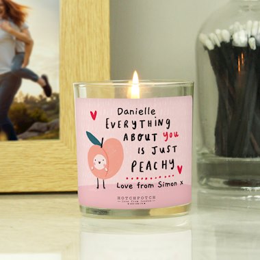 Personalised Hotchpotch Peachy Scented Candle Jar