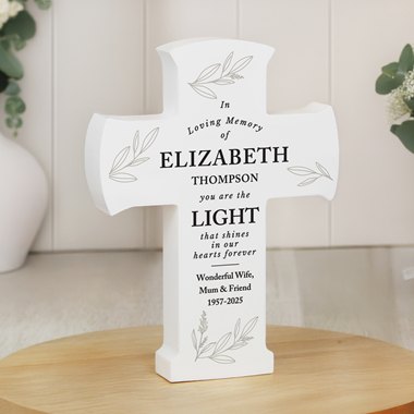 Personalised In Loving Memory Cross Ornament