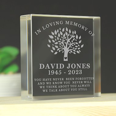 Personalised In Loving Memory Family Tree Crystal Token