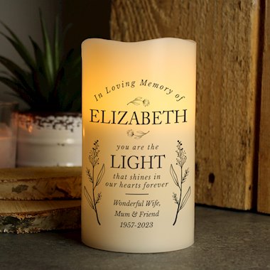 Personalised In Loving Memory LED Candle