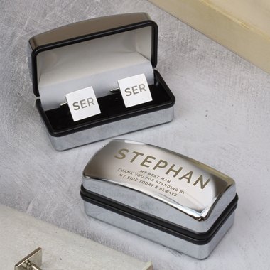 Personalised Initial Cufflinks & Bold Cufflink Box