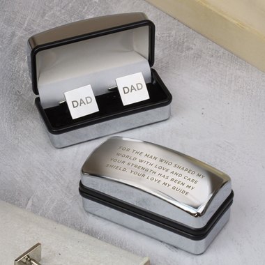 Personalised Initial Cufflinks & Engraved Box
