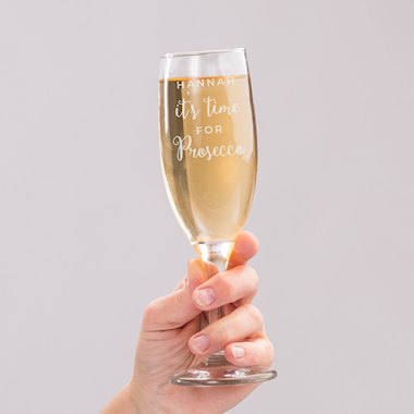 Personalised Its Time for Prosecco Flute