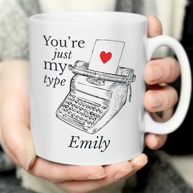 Personalised Just My Type Valentines Mug
