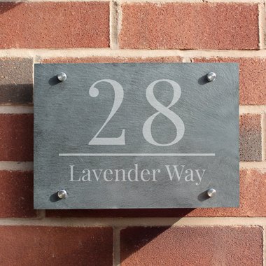 Personalised Large Number Slate House Sign