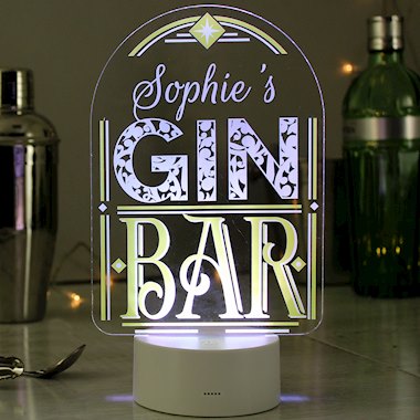 Personalised LED Colour Changing Gin Bar Sign