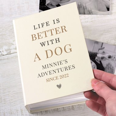 Personalised Life is Better With Pets 6x4 Photo Album with Sleeves