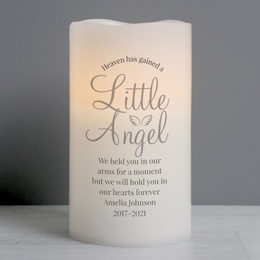 Personalised Little Angel LED Candle