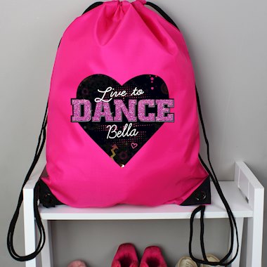 Personalised Live to Dance Pink Kit Bag