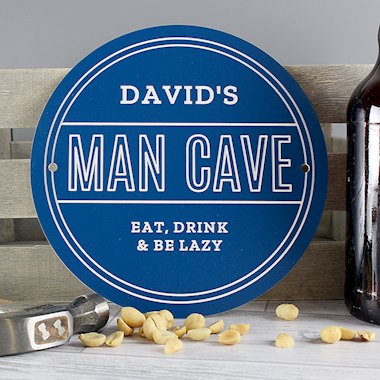 Personalised Man Cave Blue Heritage Plaque