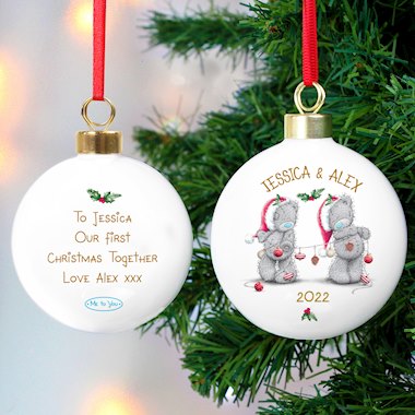 Personalised Me to You Christmas Couples Bauble