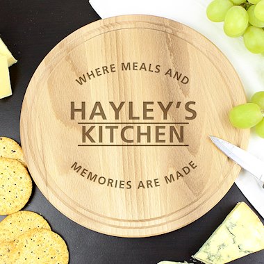 Personalised Meals and Memories Round Chopping Board