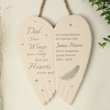 Personalised Memorial Angel Wings Hanging Ornament