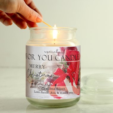 Personalised Merry Christmas Large Scented Jar Candle