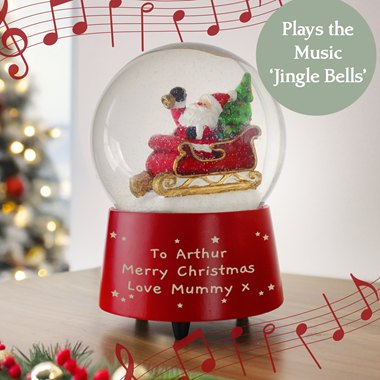 Personalised Message Musical Santa Globe