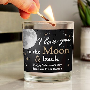 Personalised Moon & Back Scented Jar Candle