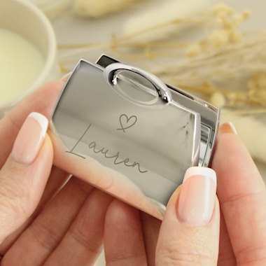 Personalised Name Handbag Compact Mirror