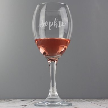 Personalised Name Only Engraved Wine Glass